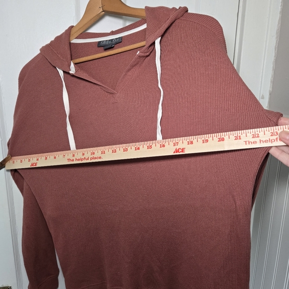 Free Fly Women's Bamboo Waffle Hoodie Size L Henley Hooded Hiking Outdoors - Picture 13 of 13